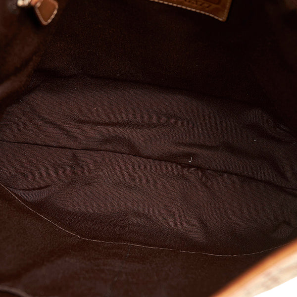 コーチ シグネチャー 斜め掛け ショルダーバッグ ブラウン キャンバス レザー レディース COACH 【中古】