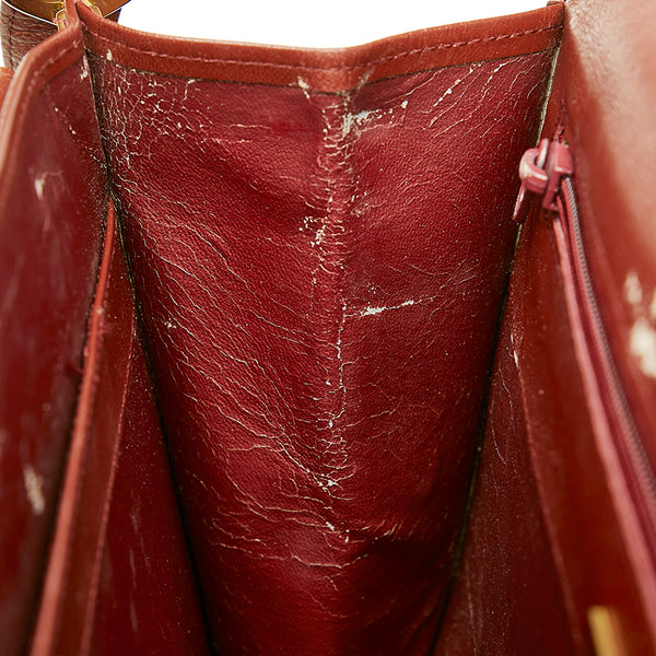 カルティエ マスト ショルダーバッグ ワインレッド レザー レディース CARTIER 【中古】