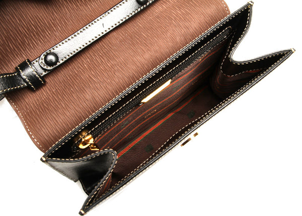 ロエベ ベラスケスツイスト ブラウン 茶 レザー ハンドバッグ レディース LOEWE 中古