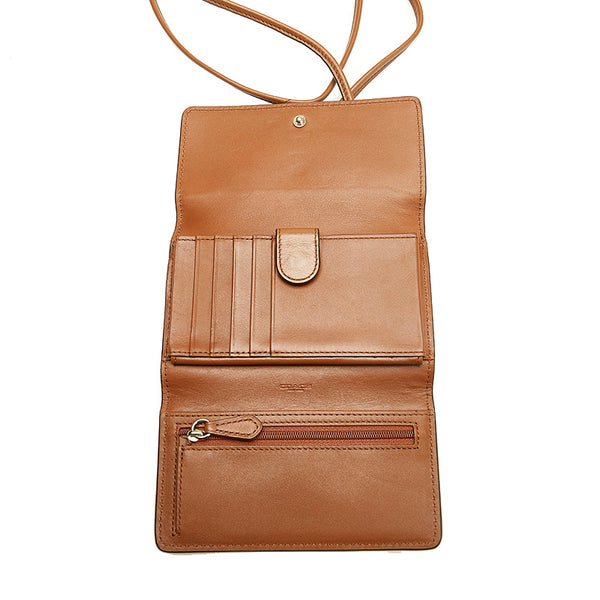 コーチ 三つ折り財布 ブラウン レザー レディース COACH 【中古】