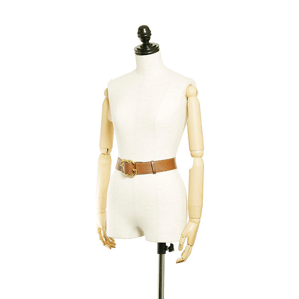 グッチ メッキ レザー ベルト レディース GUCCI 【中古】