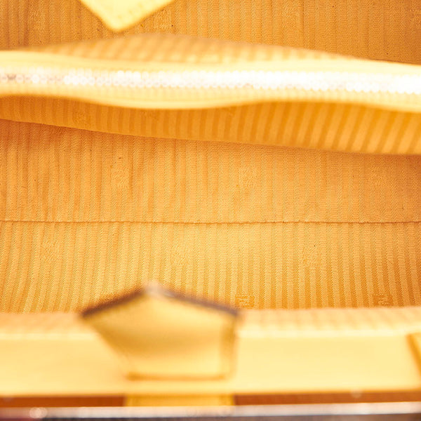 フェンディ トロワジュール 8BH250-D7E イエロー レザー ハンドバッグ ショルダーバッグ２WAY レディース FENDI 【中古】