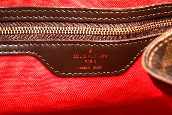 ルイ ヴィトン ダミエ カバ リヴィントン N41108 ブラウン 茶 PVC レザー ショルダーバッグ レディース LOUIS VUITTON 中古