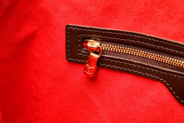 ルイ ヴィトン ダミエ カバ リヴィントン N41108 ブラウン 茶 PVC レザー ショルダーバッグ レディース LOUIS VUITTON 中古