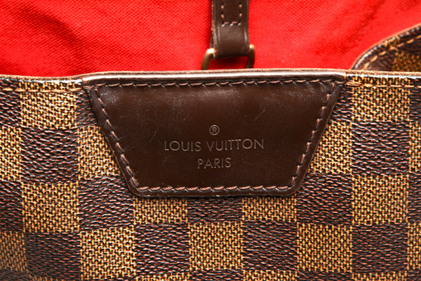 ルイ ヴィトン ダミエ カバ リヴィントン N41108 ブラウン 茶 PVC レザー ショルダーバッグ レディース LOUIS VUITTON 中古