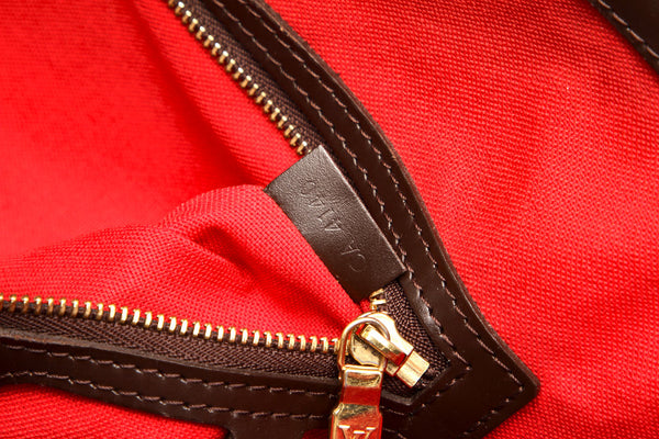 ルイ ヴィトン ダミエ カバ リヴィントン N41108 ブラウン 茶 PVC レザー ショルダーバッグ レディース LOUIS VUITTON 中古