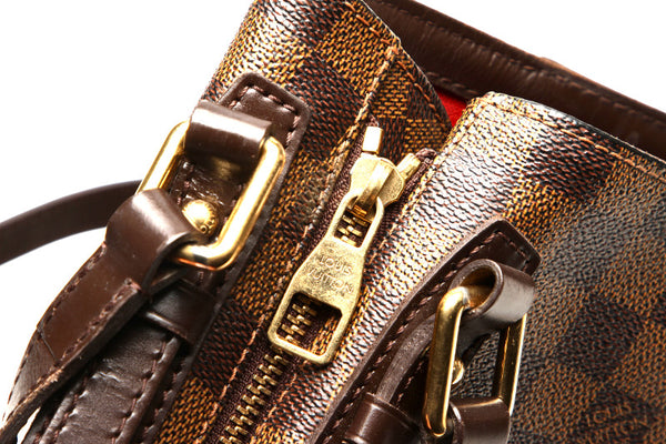 ルイ ヴィトン ダミエ カバ リヴィントン N41108 ブラウン 茶 PVC レザー ショルダーバッグ レディース LOUIS VUITTON 中古