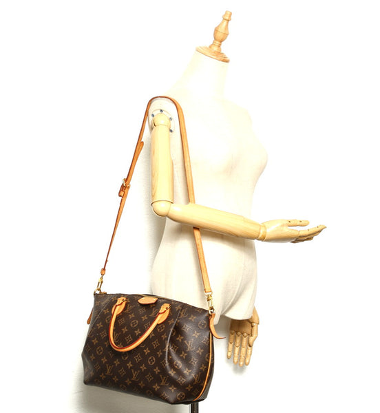 ルイ ヴィトン モノグラム テュレンMM M48814 ブラウン PVC レザー ハンドバッグ ショルダーバッグ 2WAY レディース LOUIS VUITTON 中古