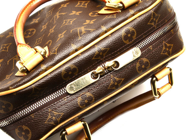 ルイ ヴィトン モノグラム マンハッタンＰＭ M40026 ブラウン PVC レザー ハンドバッグ レディース LOUIS VUITTON 中古