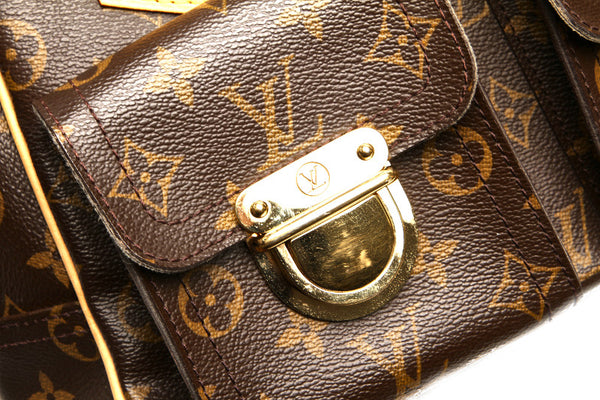 ルイ ヴィトン モノグラム マンハッタンＰＭ M40026 ブラウン PVC レザー ハンドバッグ レディース LOUIS VUITTON 中古