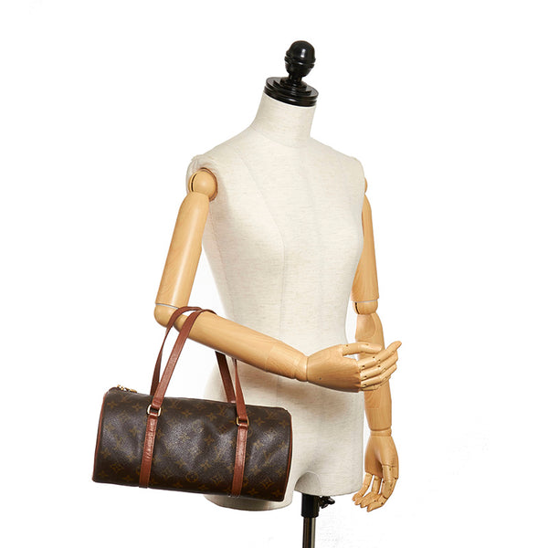 ルイ ヴィトン モノグラム パピヨン M51385 ブラウン PVC レザー ハンドバッグ レディース LOUIS VUITTON 【中古】