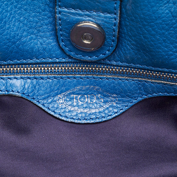トッズ ブルー レザー ハンドバッグ ショルダーバッグ 2WAY レディース TOD’S 【中古】