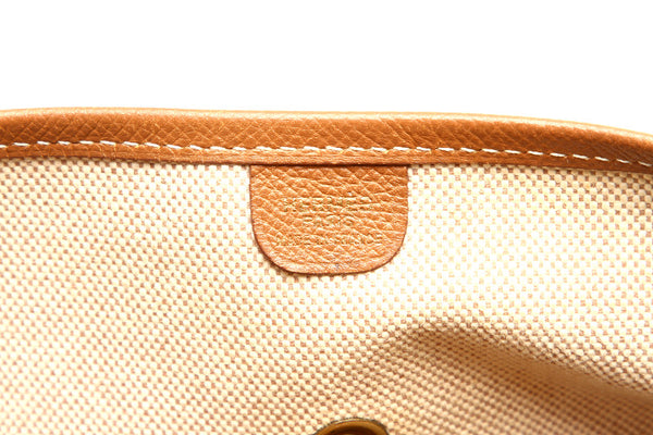 エルメス エウ゛リンＧＭ　トワルアッシュ キャンバス レザー ショルダーバッグ ユニセックス HERMES □B印刻(1998年制)刻印 中古