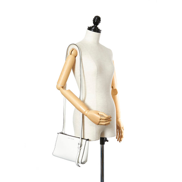 マークジェイコブス ホワイト レザー ショルダーバッグ レディース MARC JACOBS 【中古】