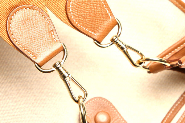 エルメス エウ゛リンＧＭ　トワルアッシュ キャンバス レザー ショルダーバッグ ユニセックス HERMES □B印刻(1998年制)刻印 中古
