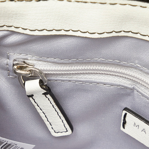 マークジェイコブス ホワイト レザー ショルダーバッグ レディース MARC JACOBS 【中古】