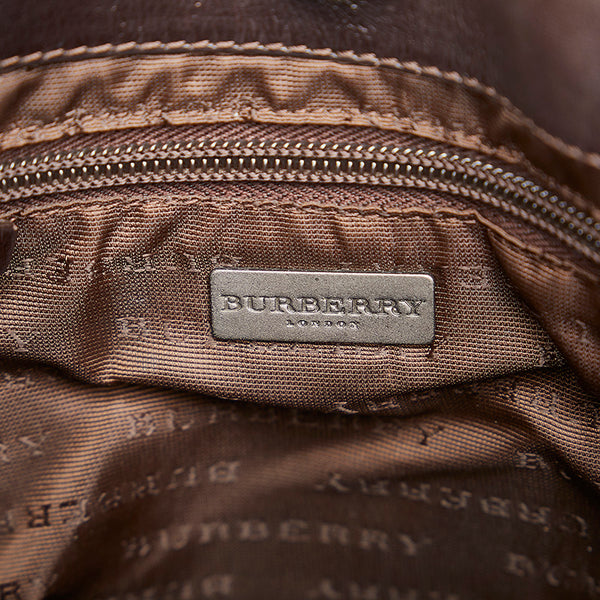 バーバリー ノバチェック ブラウン PVC レザー ショルダーバッグ レディース BURBERRY 【中古】