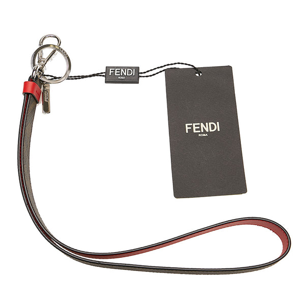 フェンディ ズッカ ストラップ 7AR872 ブラウン レッド PVC レザー レディース FENDI 【中古】