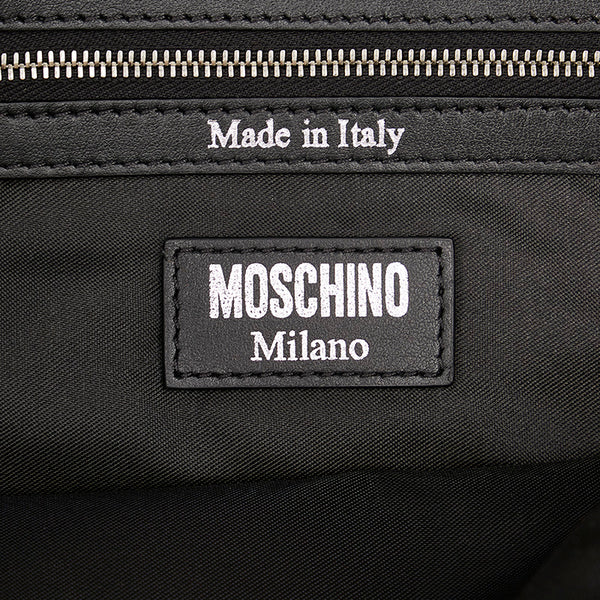 モスキーノ ブラック ナイロン ラインストーン クラッチバッグ レディース MOSCHINO 【中古】