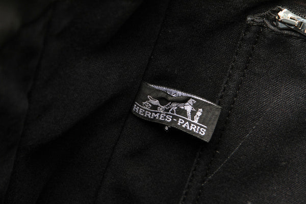 エルメス フールトゥ ブラック キャンバス レザー トートバッグ ユニセックス HERMES 中古