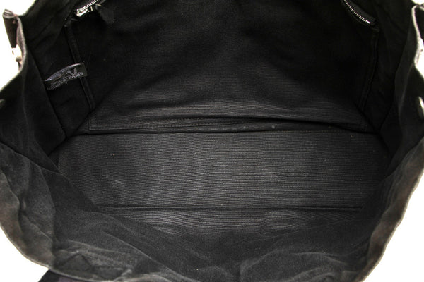 エルメス フールトゥ ブラック キャンバス レザー トートバッグ ユニセックス HERMES 中古