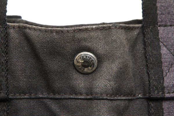 エルメス フールトゥ ブラック キャンバス レザー トートバッグ ユニセックス HERMES 中古