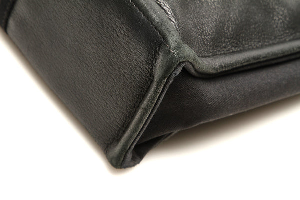 エルメス フールトゥ ブラック キャンバス レザー トートバッグ ユニセックス HERMES 中古