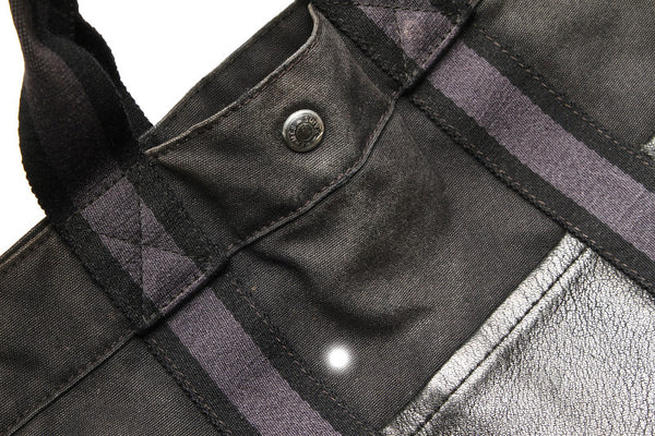 エルメス フールトゥ ブラック キャンバス レザー トートバッグ ユニセックス HERMES 中古