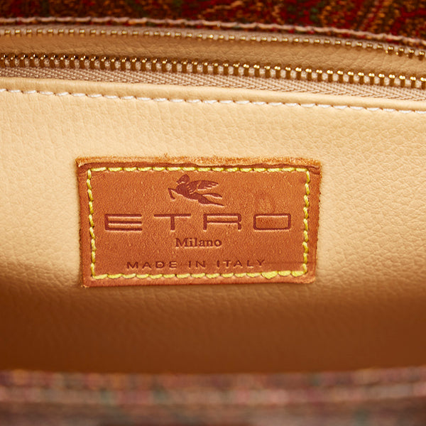 エトロ ペイズリ 14 APR 98 0843 ブラウン レザー ハンドバッグ レディース ETRO 【中古】