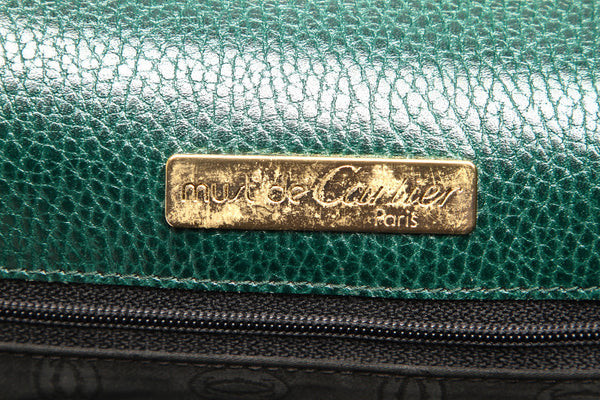 カルティエ マスト グリーン レザー 肩掛け ショルダーバッグ レディース CARTIER 中古