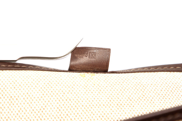 エルメス ジャンピングカバス  ブラウン ベージュ キャンバス レザー トートバッグ ユニセックス HERMES □K印刻(2007年制)刻印 中古
