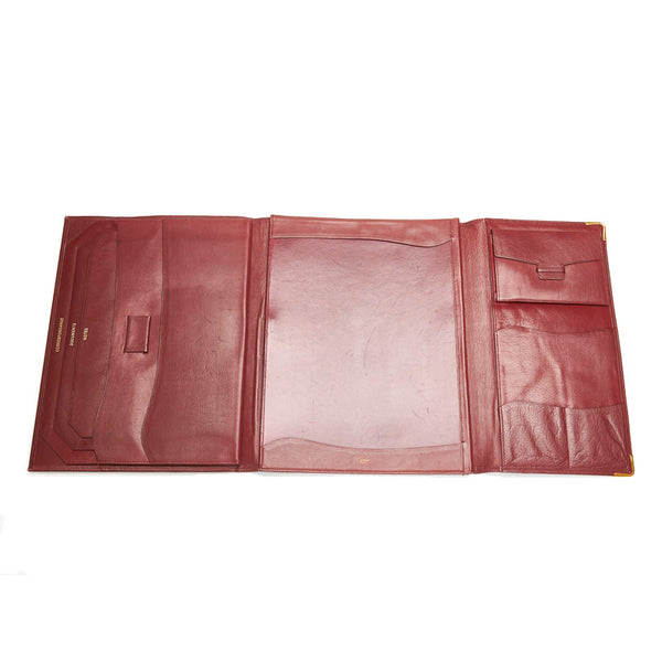 カルティエ マストライン レッド レザー クラッチバッグ レディース CARTIER 【中古】