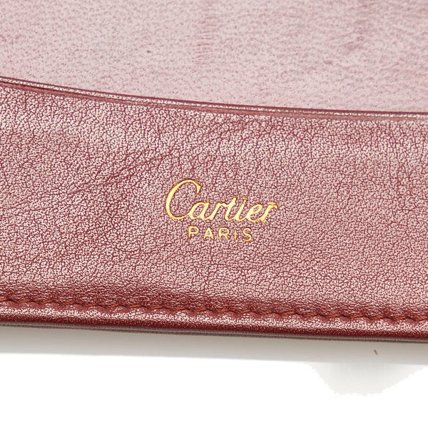 カルティエ マストライン レッド レザー クラッチバッグ レディース CARTIER 【中古】