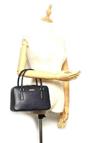 バーバリー ネイビー 紺 レザー ハンドバッグ レディース BURBERRY 中古