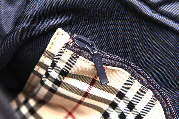 バーバリー ネイビー 紺 レザー ハンドバッグ レディース BURBERRY 中古