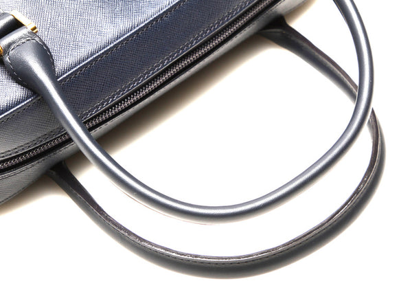 バーバリー ネイビー 紺 レザー ハンドバッグ レディース BURBERRY 中古