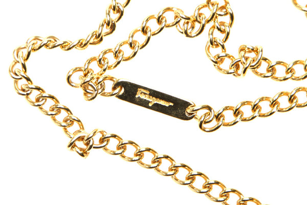 サルヴァトーレフェラガモ ヴァラリボン 22 3054 イエロー クロコ型押し ショルダーバッグ レディース Salvatore Ferragamo 中古