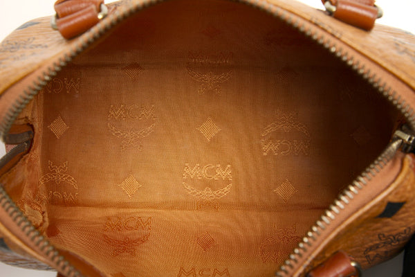 エム シー エム ブラウン 茶 レザー ハンドバッグ ユニセックス MCM 中古