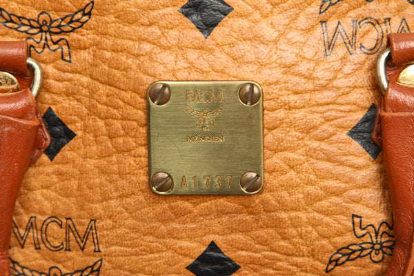 エム シー エム ブラウン 茶 レザー ハンドバッグ ユニセックス MCM 中古