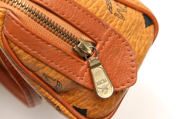 エム シー エム ブラウン 茶 レザー ハンドバッグ ユニセックス MCM 中古