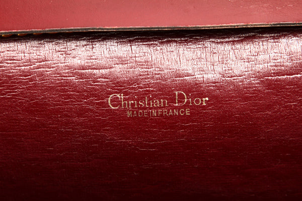 ディオール トロッター チェーン ワインレッド キャンバス レザー ショルダーバッグ レディース Dior 中古
