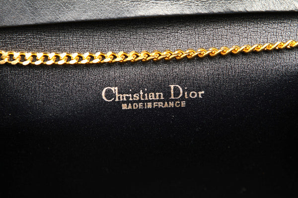 ディオール トロッター ネイビー ナイロン レザー チェーン ショルダーバッグ レディース Dior 中古