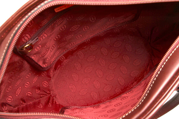 カルティエ マスト　 ボルドー レザー ショルダーバッグ レディース CARTIER 中古