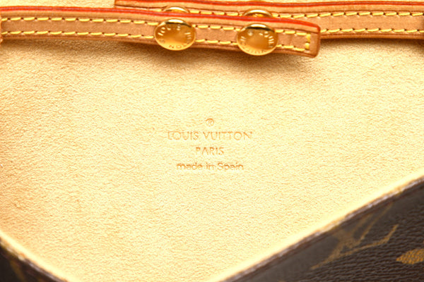 ルイ ヴィトン モノグラム ポシェット ツインＰＭ M51854 ブラウン 茶 PVC レザー ポシェット レディース LOUIS VUITTON 中古