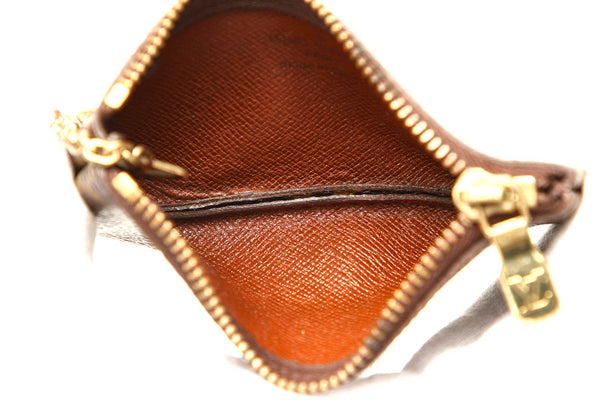 ルイ ヴィトン モノグラム ポシェット クレ M62650 ブラウン PVC レザー キーリング ユニセックス LOUIS VUITTON 中古