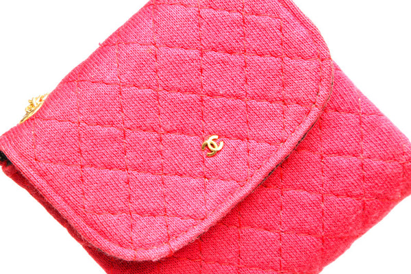 シャネル マトラッセ ピンク キャンバス チェーン ショルダーバッグ レディース CHANEL 中古