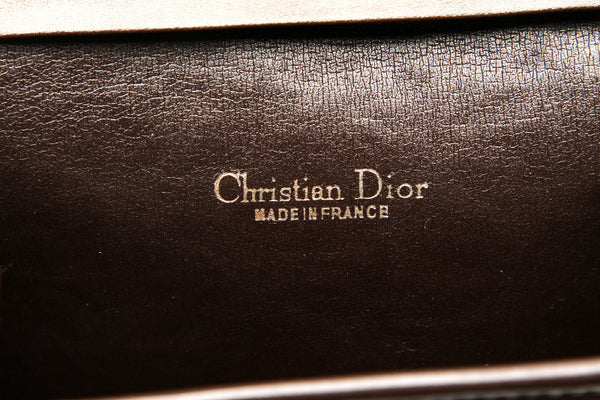 ディオール トロッター チェーンショルダー１９ ブラウン キャンバス レザー ショルダーバッグ レディース Dior 中古