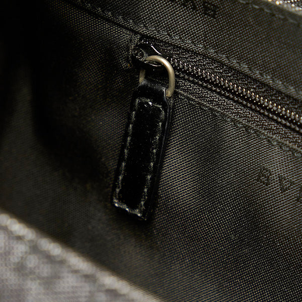 ブルガリ ロゴマニア ブルー ブラック デニム パテントレザー ショルダーバッグ レディース BVLGARI 【中古】