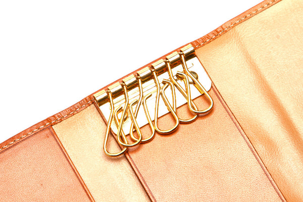 セリーヌ マカダム ６連 ブラウン 茶 PVC レザー キーケース レディース CELINE 中古