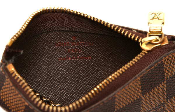 ルイ ヴィトン ダミエ ポシェット・クレ M62650 ブラウン PVC コインケース レディース LOUIS VUITTON 中古